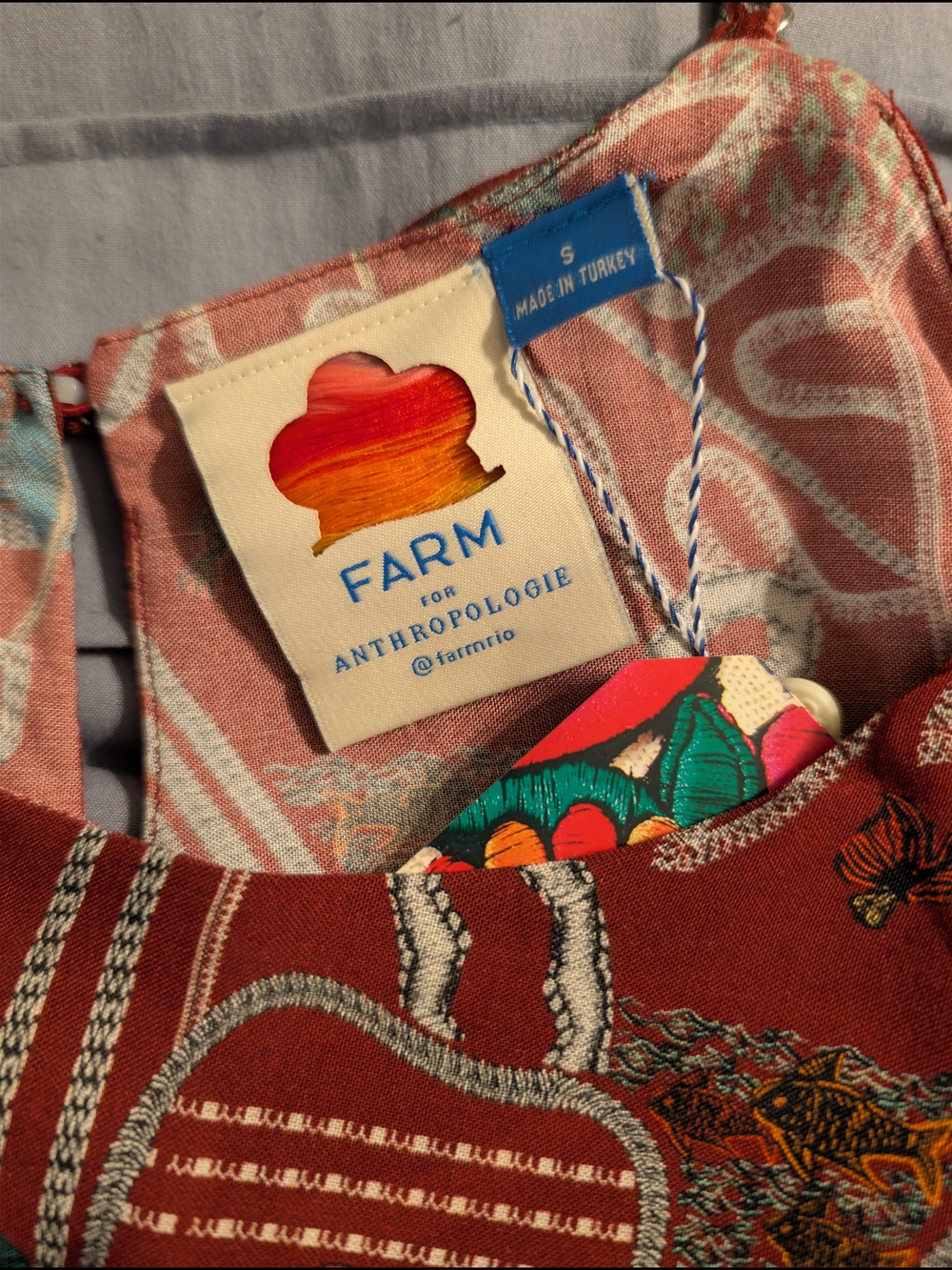 Farm Rio for Anthropologie Toucan Tropical Cropped Cami Tank Viscose Small - Picture 3 of 11